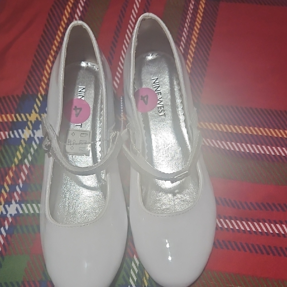 Nine West Shiny White Mary Jane Shoes